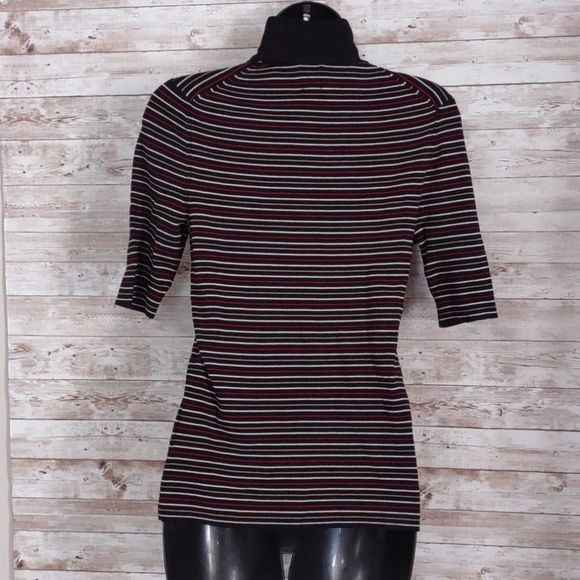 Anne Klein Striped Half Sleeve Sweater Top XS - Picture 10 of 12